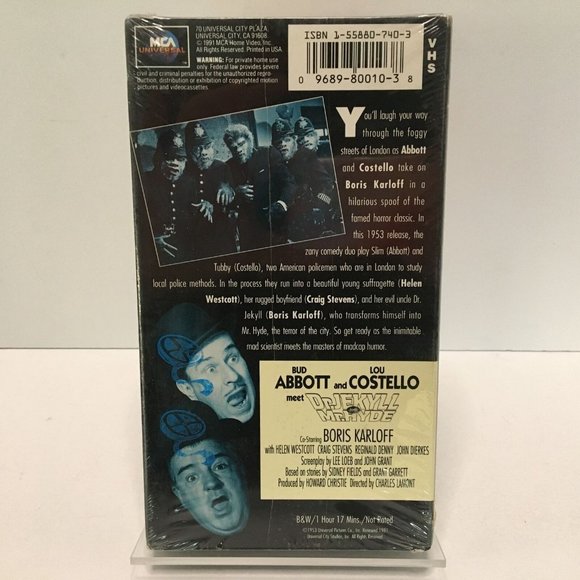 Abbott And Costello Meet Dr Jekyll And Mr Hyde 1953 VHS 1991 Sealed - Picture 3 of 7